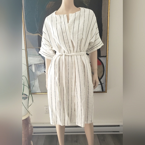 Contemporaine Dresses & Skirts - Contemporaine | NWOT Pure Linen Button-down Dress